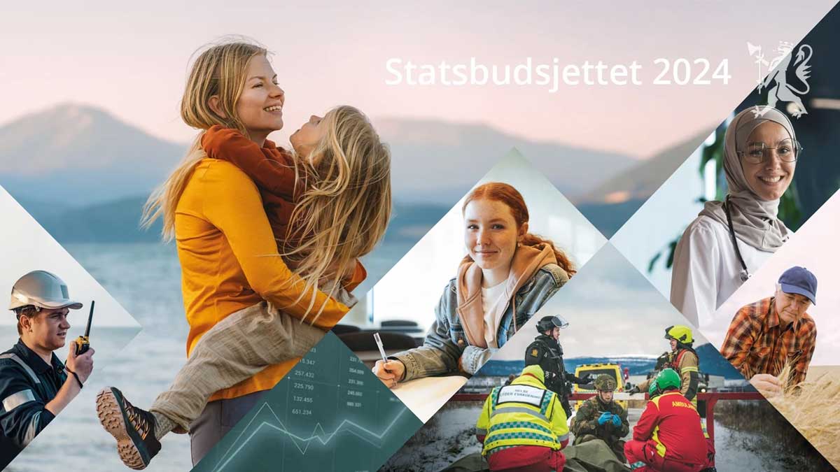 Forside fra statsbudsjettet for 2024